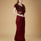 Maroon Imported Crush Solid Ready to Wear Saree with stitched Blouse - Aayan | Swadesiicart