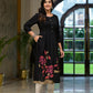 Juniper Women's Black Floral Printed Rayon Kurta With Button Closure - Swadesiicart