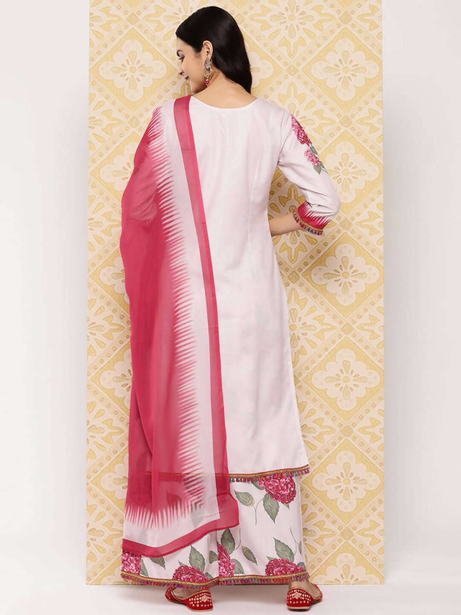 Ahalyaa Women's Traditional wear Kurta Set - Beige | Swadesiicart