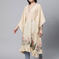 Ahalyaa Women Beige Pure Cotton Floral Printed Kaftan Kurta | Swadesiicart