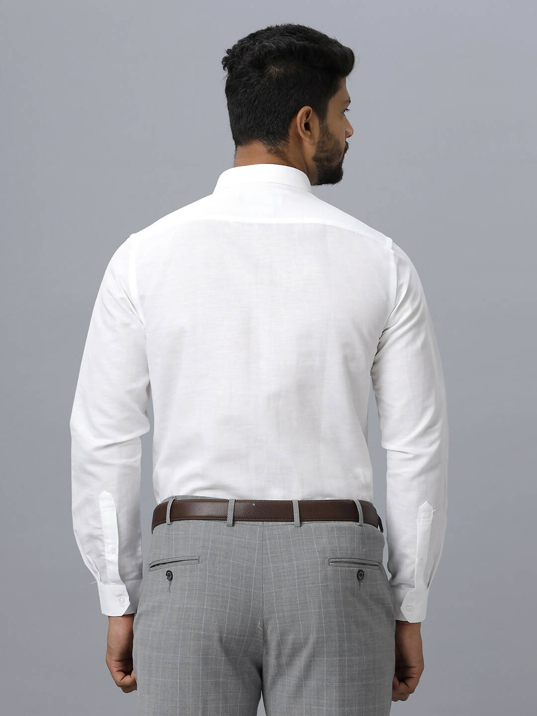 Ramraj Cotton Mens Full Sleeve Formal 100 % Cotton White Shirt | Swadesiicart