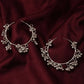 Mominos Fashion Johar Kamal Silver Parrot Hoops and Ghungroo Bali Combo Earrings