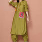 Women Republic Green Art Silk Embroidered Kurta with Afghani Salwar | Swadesiicart