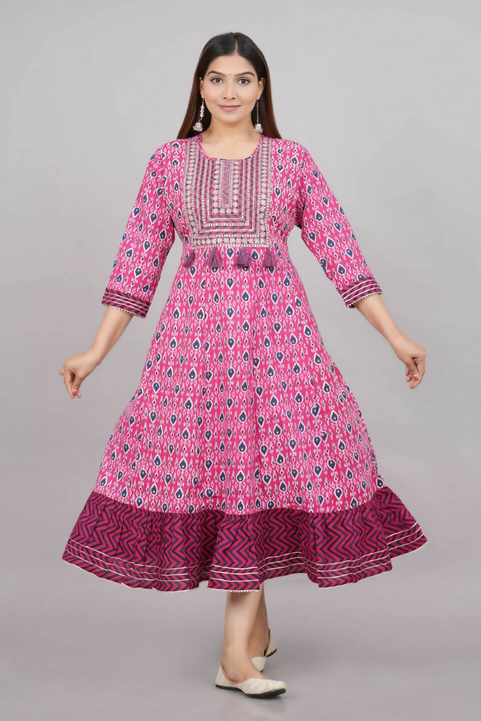 House of RP Women's Pink Cotton Kurta & Dupatta Set | Swadesiicart