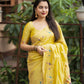 Lemon Green Pure Silk Woven Design Saree with Unstitched Blouse - Hiral Fashion | Swadesiicart