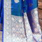 Joban Fashion Blue Banarasi Katan Pure Handloom Banarasi Silk Saree | Swadesiicart