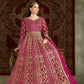 Anaita Rani Pink Embroidered Net Stitched Anarkali Suit