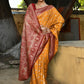Joban Fashion Gold Crepe Chiffon Pure Handloom Banarasi Silk Saree | Swadesiicart