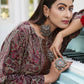 Jyoti Fashion Women's Wine Velvet Digital Print with Resham Thread work Kurta with Trouser & Dupatta | Swadesiicart