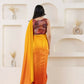 Yellow Satin Pedding Designer, Printed Party Wear Ready To Wear Saree - Femina | Swadesiicart