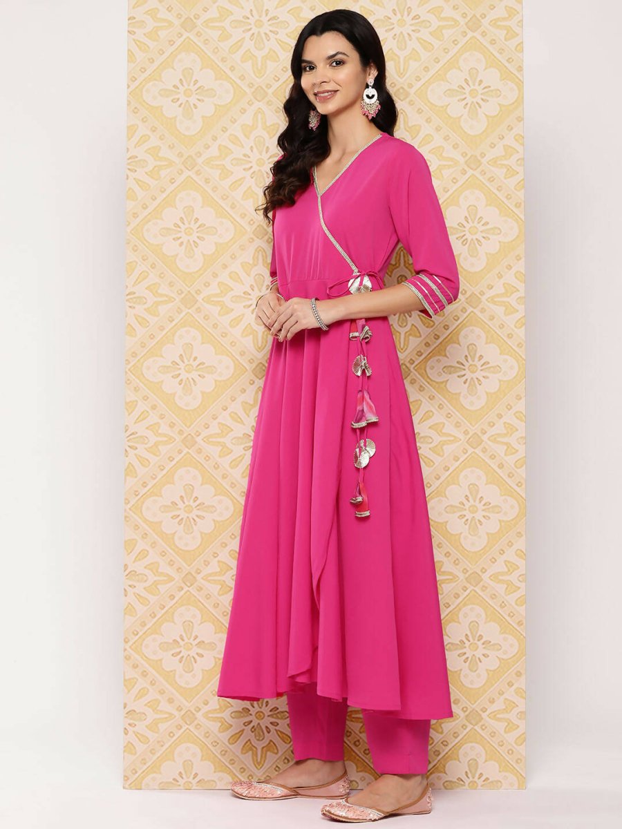 Ahalyaa Women's Traditional wear Kurta Set - Pink | Swadesiicart