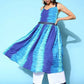 Ahalyaa Women's Royal Blue Crepe Digital Printed Kurta Palazzo Set | Swadesiicart