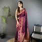 Joban Fashion Maroon Banarasi Soft Silk Woven Saree | Swadesiicart