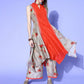 Ahalyaa Women Beige Colour Chanderi Digital Printed Kurta Palazzo Set | Swadesiicart