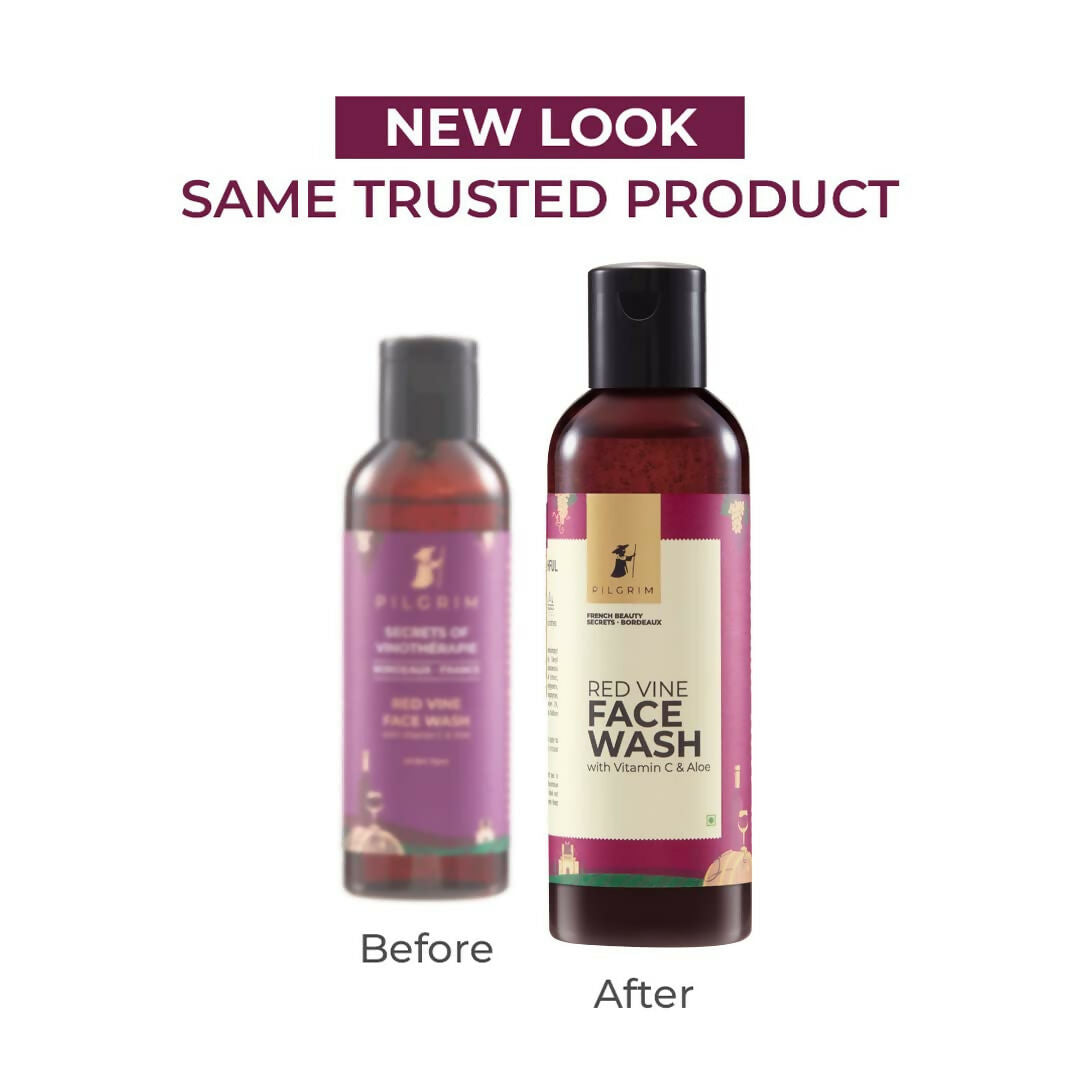 Pilgrim French Red Vine Face Wash with Vitamin C & Aloe For Anti Ageing & Dark Spots - Swadesiicart