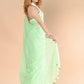 Very Much Indian Designer Pure Cotton Saree With All Over Linear Stripes - Fern Green | Swadesiicart