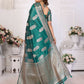 Aastha Fashion Light Green Soft Organza Silk Weaving Saree