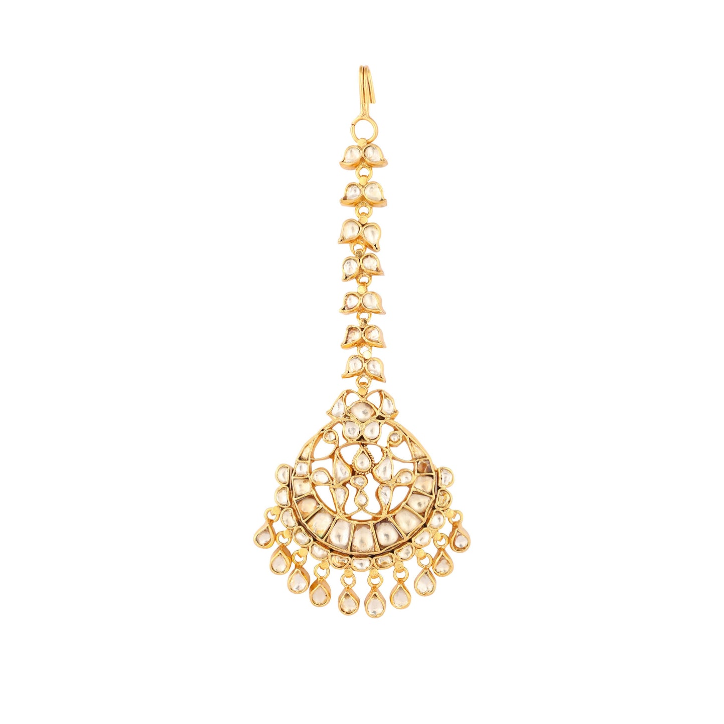 Nuyug 22K Gold-Plated Kundan Studded Maang Tikka Head Jewellery | Swadesiicart