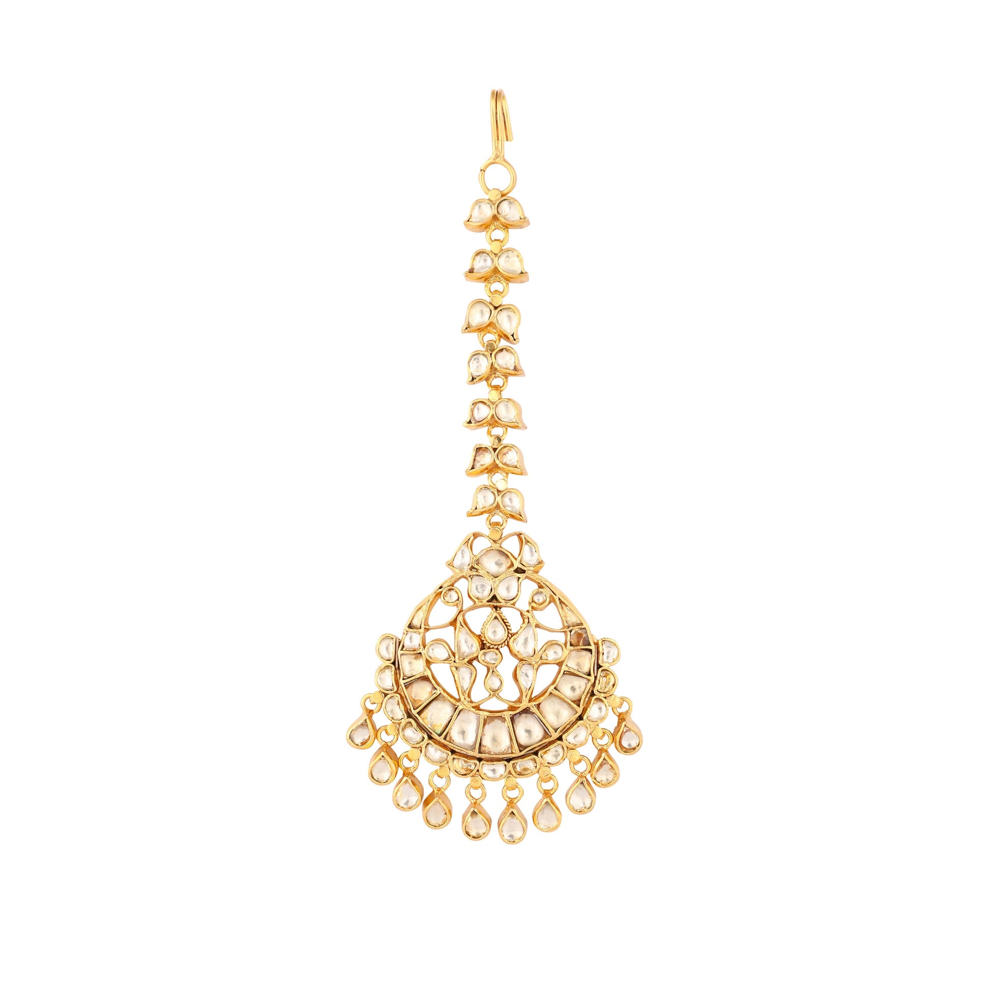 Nuyug 22K Gold-Plated Kundan Studded Maang Tikka Head Jewellery | Swadesiicart