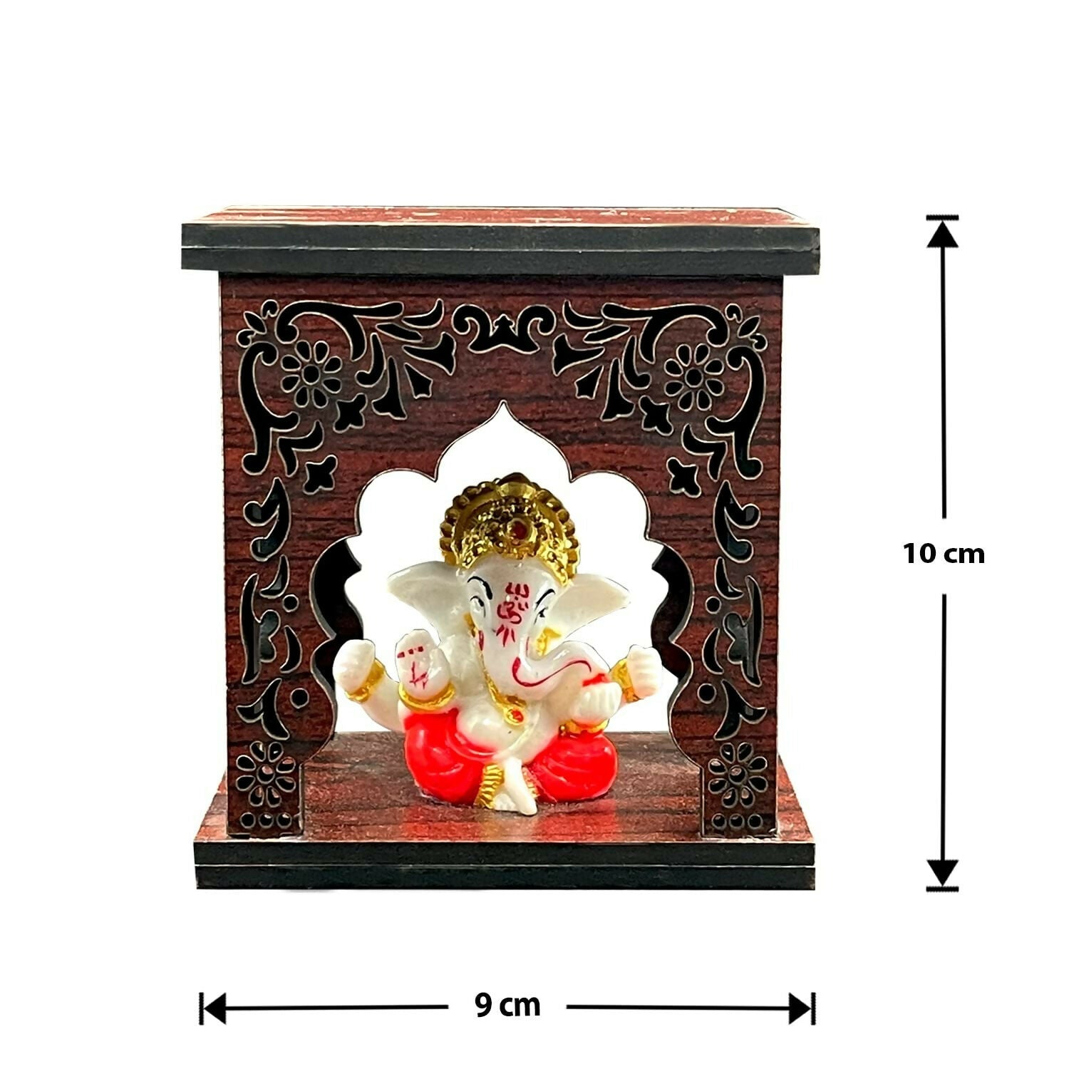 Expleasia, Exuberant & Luxury Decor Ganesha Idol With Wooden Temple - Swadesiicart