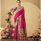 Vishnu Weaves Women's Rani Paithani Silk Saree with Blouse - Swadesiicart