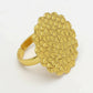 NVR Women Gold-Polished Circular Adjustable Finger Ring | Swadesiicart