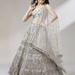 House of Panchhi Beige - Net Mirror & Sequins Embroiderey Lehenga choli | Swadesiicart