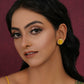 Yellow Stone Kundan Studs (yellow) - Ruby Raang | Swadesiicart