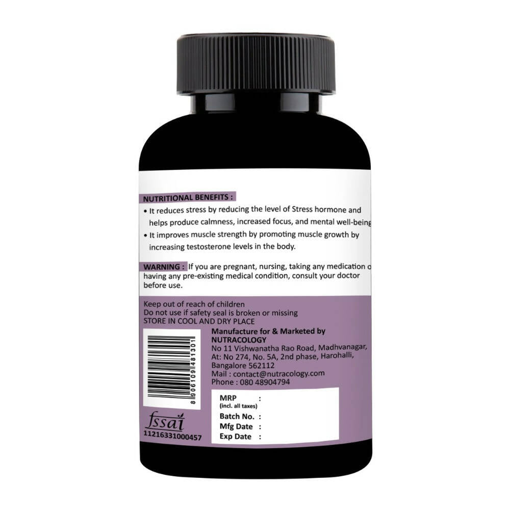 Nutracology Ashwagandha Tablets For Stamina Energy and Strength - Swadesiicart