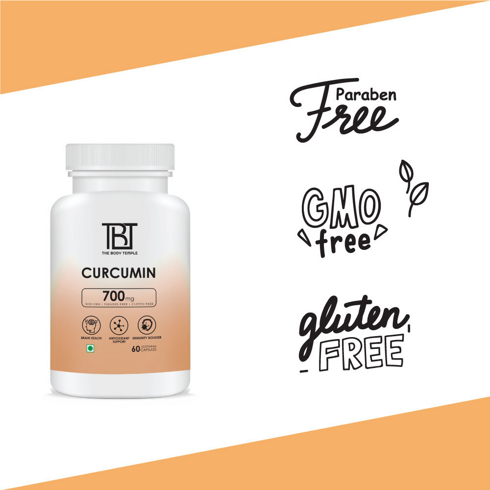 The Body Temple Curcumin 700mg For Brain Health and Immunity Capsules | Swadesiicart