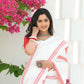 Beatitude White Cotton Handloom Saree