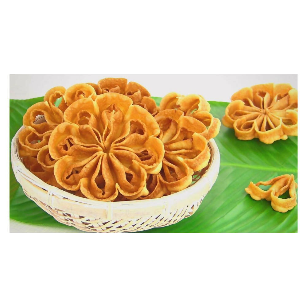 Mee Konaseema Stores Gulabi Puvvu (Rose Flower Cookie) - Swadesiicart