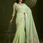 Vishnu Weaves Women's Pista Soft Silk Zari Woven Saree with Blouse - Swadesiicart
