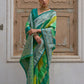 Vishnu Weaves Women's Green Banarasi Silk Zari Woven Saree with Blouse - Swadesiicart