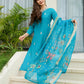 The52 Blue Women's Gorgeous Viscose Fabric Embroidered Work Straight Kurta, Pant and Dupatta Set - Swadesiicart