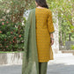 BulBul Aaliya Warm Mustard Cotton Kurta Set with Dupatta - Swadesiicart