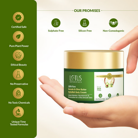 Lotus Botanicals 100% Pure Avocado & Olive Butter HydraMelt Body Cream