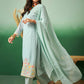 Sky Blue Georgette Handwork Unstitched Dress Material - Hanika | Swadesiicart