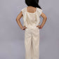 Lil Drama Glam Up Girls Beige Party Top and Pant Set | Swadesiicart