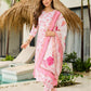 The52 Pink Women's Beautiful Printed Silk Blend Fabric with Straight Kurta, Pant and Dupatta Set - Swadesiicart