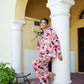 Vaasva Women Peach Muslin Floral Shirt & Pant Set - Swadesiicart