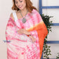 Very Much Indian Handmade Tie And Dye Cotton Saree By Women Weavers - Orange Pink | Swadesiicart