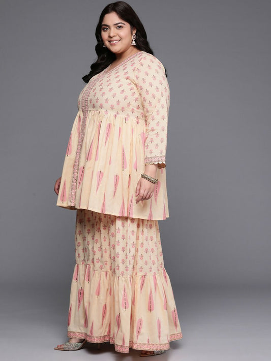 Ahalyaa Women's Traditional wear Co-ords - Tan - Swadesiicart