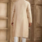 Raivat Ethnic Banarasi Art Silk Mirror Work Kurta Pajama In Beige Colour | Swadesiicart