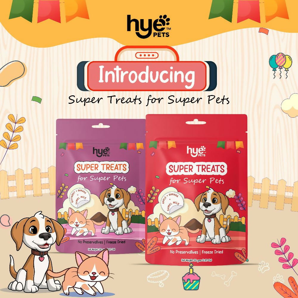 Hye Pets Super Treats For Super Pets – Freeze Dried Treats Made With Camel Milk, Beetroot & Banana - Swadesiicart