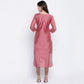 NOZ2TOZ Women's Sequence Work/Hand Work Straight Chanderi Dark Peach Kurta Only - Swadesiicart