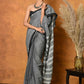 Very Much Indian Handloom Pure Cotton Saree With Sleek Border - Grey | Swadesiicart