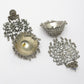 NVR Women's Silver-Plated Oxidised Artificial Stones Dome Shaped Jhumka Earrings | Swadesiicart