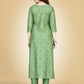 Jyoti Fashion Women's Sea Green Viscose Rayon Embroidered Kurta Pant Set | Swadesiicart