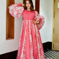 Jyoti Fashion Women's Pink Heavy Digital Printed Cotton Silk Anarkali Dress | Swadesiicart